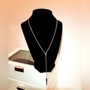 Silver Y Statement Necklace